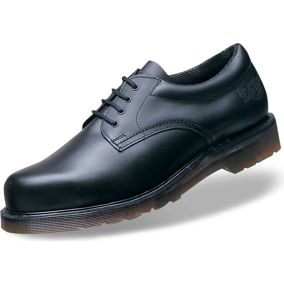 black leather safety shoes