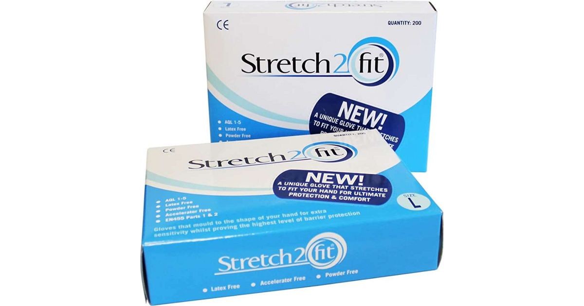 Stretch 2 Fit Blue Food Gloves Box of 200