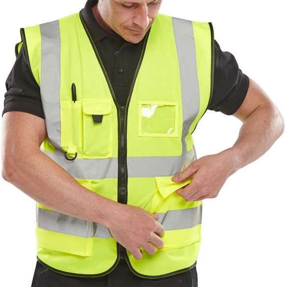 Long Sleeved Hi Vis Safety Vest Jerkin Jacket Yellow / Orange - Simply Hi  Vis Clothing UK