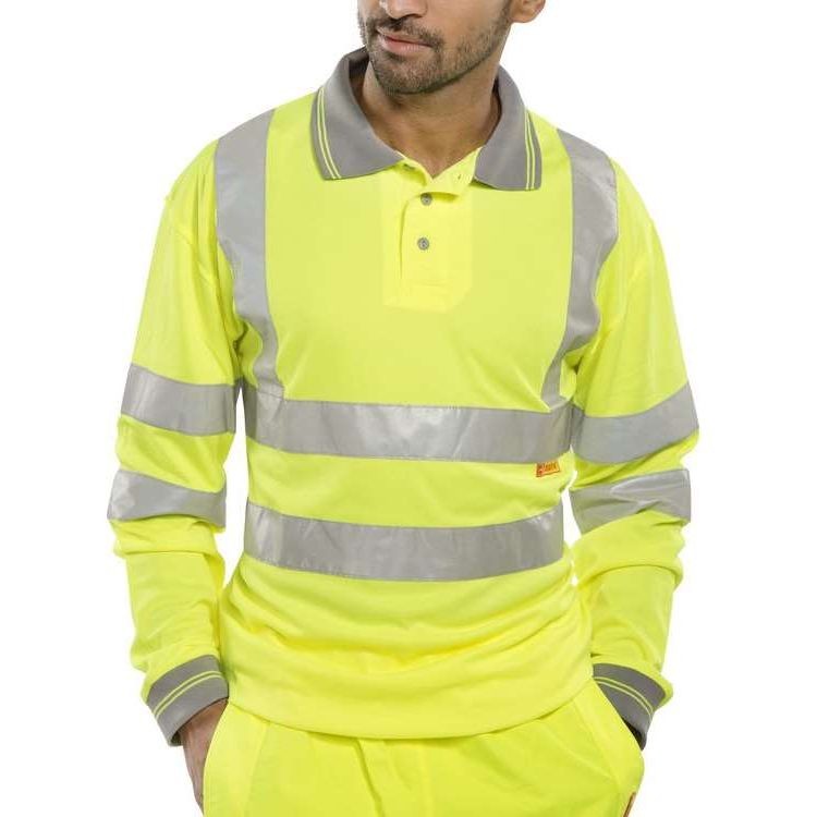 Hi Vis Yellow Long Sleeve Polo Shirt (BSeen)