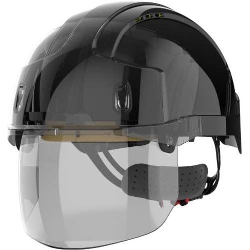 JSP EVO VISTAshield Safety Helmet with Integrated Faceshield - Vented Black/Smoke