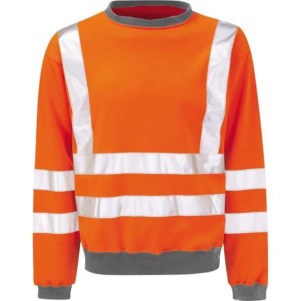 Hi Vis Sentinel Orange Rail Spec Sweatshirt (Pro Rail Black Knight)