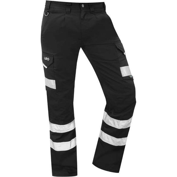 Leo Ilfracombe Black Cargo Trousers