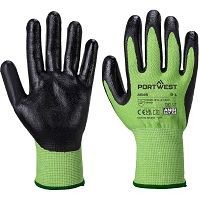 A645 - Green Cut Glove - Nitrile Foam Green/Black (Pack of 12)