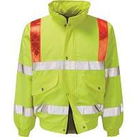 Hi Vis Foil Bomber Jacket With Red Braces